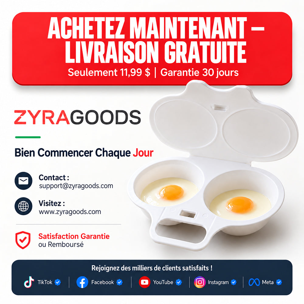 🥚🥚 Pocheuse à œufs pour micro-ondes avec couvercle et poignée 🍽️🇫🇷