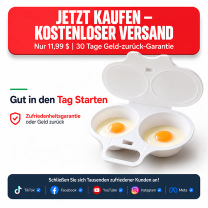 🥚Mikrowellen-Eierpochierer mit Deckel & Griff🇩🇪