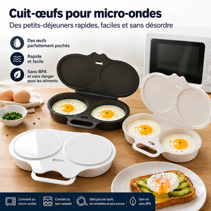 🥚🥚 Pocheuse à œufs pour micro-ondes avec couvercle et poignée 🍽️🇫🇷