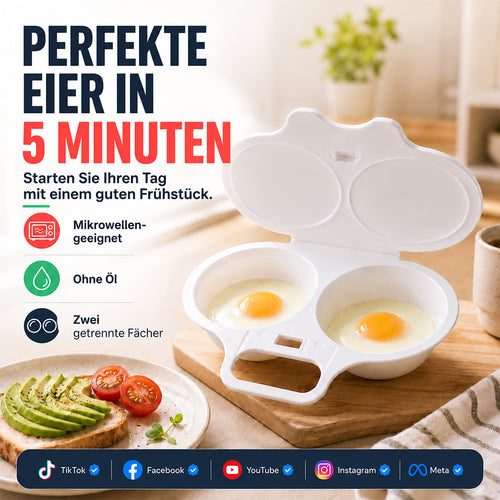 🥚Mikrowellen-Eierpochierer mit Deckel & Griff🇩🇪