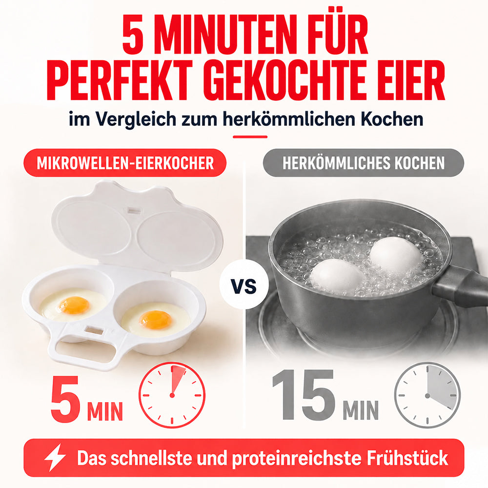 🥚Mikrowellen-Eierpochierer mit Deckel & Griff🇩🇪
