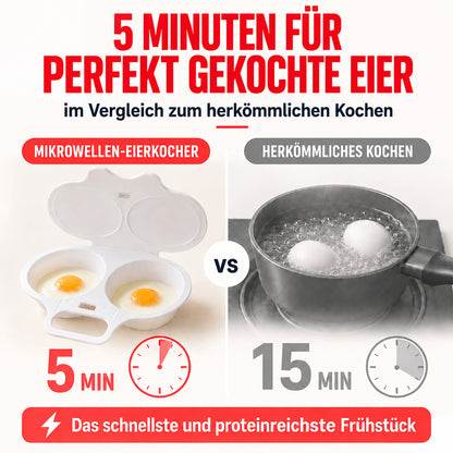 🥚Mikrowellen-Eierpochierer mit Deckel & Griff🇩🇪