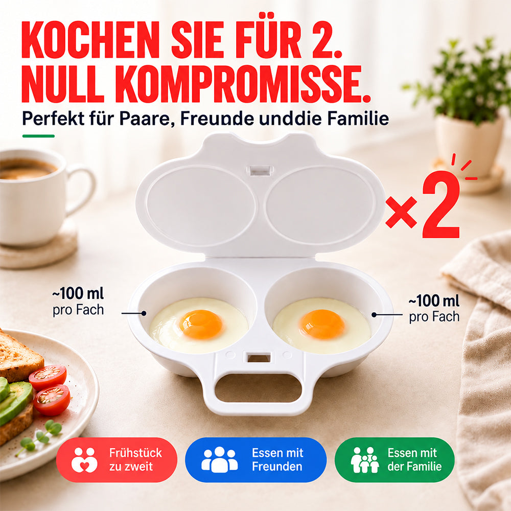 🥚Mikrowellen-Eierpochierer mit Deckel & Griff🇩🇪