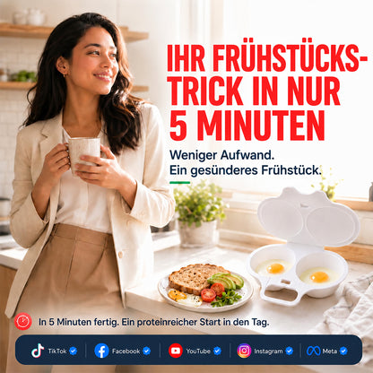 🥚Mikrowellen-Eierpochierer mit Deckel & Griff🇩🇪