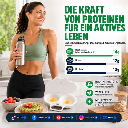 🥚Mikrowellen-Eierpochierer mit Deckel & Griff🇩🇪