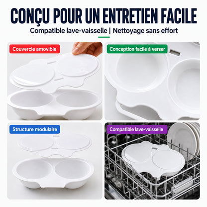 🥚🥚 Pocheuse à œufs pour micro-ondes avec couvercle et poignée 🍽️🇫🇷