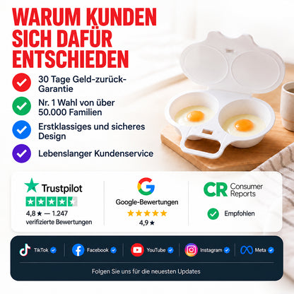 🥚Mikrowellen-Eierpochierer mit Deckel & Griff🇩🇪